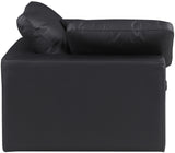 Comfy Black Vegan Leather Modular Corner Chair 188Black-Corner Meridian Furniture