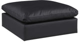 Comfy Black Vegan Leather Modular Ottoman 188Black-Ott Meridian Furniture