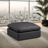 Comfy Black Vegan Leather Modular Ottoman 188Black-Ott Meridian Furniture