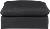 Comfy Black Vegan Leather Modular Ottoman 188Black-Ott Meridian Furniture