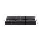 Comfy Black Vegan Leather Modular Sofa 188Black-S117 Meridian Furniture