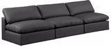 Comfy Black Vegan Leather Modular Sofa 188Black-S117 Meridian Furniture