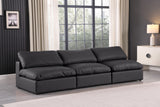 Comfy Black Vegan Leather Modular Sofa 188Black-S117 Meridian Furniture