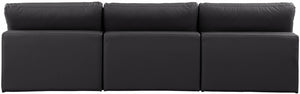 Comfy Black Vegan Leather Modular Sofa 188Black-S117 Meridian Furniture
