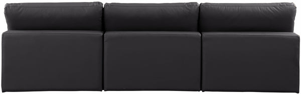 Comfy Black Vegan Leather Modular Sofa 188Black-S117 Meridian Furniture