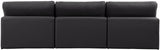 Comfy Black Vegan Leather Modular Sofa 188Black-S117 Meridian Furniture