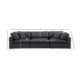 Comfy Black Vegan Leather Modular Sofa 188Black-S119 Meridian Furniture