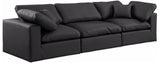 Comfy Black Vegan Leather Modular Sofa 188Black-S119 Meridian Furniture