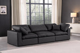 Comfy Black Vegan Leather Modular Sofa 188Black-S119 Meridian Furniture