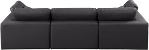 Comfy Black Vegan Leather Modular Sofa 188Black-S119 Meridian Furniture