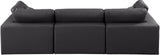 Comfy Black Vegan Leather Modular Sofa 188Black-S119 Meridian Furniture