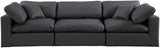 Comfy Black Vegan Leather Modular Sofa 188Black-S119 Meridian Furniture