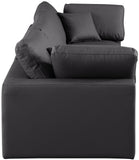 Comfy Black Vegan Leather Modular Sofa 188Black-S119 Meridian Furniture