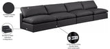 Comfy Black Vegan Leather Modular Sofa 188Black-S156 Meridian Furniture