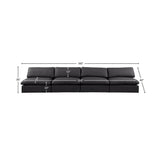 Comfy Black Vegan Leather Modular Sofa 188Black-S156 Meridian Furniture