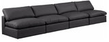 Comfy Black Vegan Leather Modular Sofa 188Black-S156 Meridian Furniture