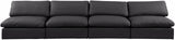 Comfy Black Vegan Leather Modular Sofa 188Black-S156 Meridian Furniture