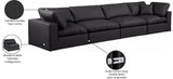 Comfy Black Vegan Leather Modular Sofa 188Black-S158 Meridian Furniture