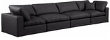 Comfy Black Vegan Leather Modular Sofa 188Black-S158 Meridian Furniture