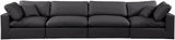 Comfy Black Vegan Leather Modular Sofa 188Black-S158 Meridian Furniture