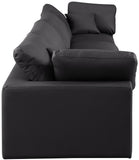 Comfy Black Vegan Leather Modular Sofa 188Black-S158 Meridian Furniture