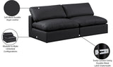 Comfy Black Vegan Leather Modular Sofa 188Black-S78 Meridian Furniture