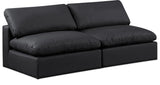 Comfy Black Vegan Leather Modular Sofa 188Black-S78 Meridian Furniture