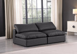 Comfy Black Vegan Leather Modular Sofa 188Black-S78 Meridian Furniture