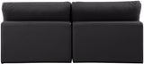 Comfy Black Vegan Leather Modular Sofa 188Black-S78 Meridian Furniture