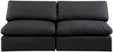 Comfy Black Vegan Leather Modular Sofa 188Black-S78 Meridian Furniture