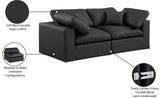 Comfy Black Vegan Leather Modular Sofa 188Black-S80 Meridian Furniture