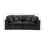 Comfy Black Vegan Leather Modular Sofa 188Black-S80 Meridian Furniture