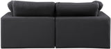 Comfy Black Vegan Leather Modular Sofa 188Black-S80 Meridian Furniture