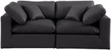 Comfy Black Vegan Leather Modular Sofa 188Black-S80 Meridian Furniture