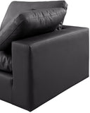 Comfy Black Vegan Leather Modular Sofa 188Black-S80 Meridian Furniture