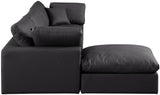 Comfy Black Vegan Leather Modular Sectional 188Black-Sec4A Meridian Furniture