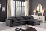 Comfy Black Vegan Leather Modular Sectional 188Black-Sec4A Meridian Furniture