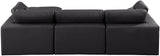 Comfy Black Vegan Leather Modular Sectional 188Black-Sec4A Meridian Furniture