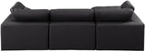 Comfy Black Vegan Leather Modular Sectional 188Black-Sec4A Meridian Furniture