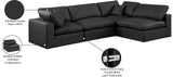 Comfy Black Vegan Leather Modular Sectional 188Black-Sec4B Meridian Furniture