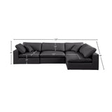 Comfy Black Vegan Leather Modular Sectional 188Black-Sec4B Meridian Furniture