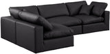 Comfy Black Vegan Leather Modular Sectional 188Black-Sec4B Meridian Furniture