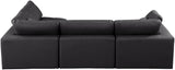 Comfy Black Vegan Leather Modular Sectional 188Black-Sec4B Meridian Furniture