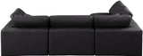 Comfy Black Vegan Leather Modular Sectional 188Black-Sec4B Meridian Furniture