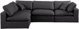 Comfy Black Vegan Leather Modular Sectional 188Black-Sec4B Meridian Furniture