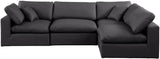 Comfy Black Vegan Leather Modular Sectional 188Black-Sec4B Meridian Furniture