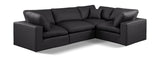 Comfy Black Vegan Leather Modular Sectional 188Black-Sec4C Meridian Furniture