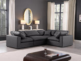 Comfy Black Vegan Leather Modular Sectional 188Black-Sec4C Meridian Furniture