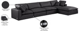 Comfy Black Vegan Leather Modular Sectional 188Black-Sec5A Meridian Furniture