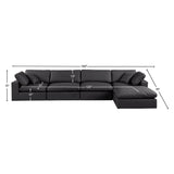 Comfy Black Vegan Leather Modular Sectional 188Black-Sec5A Meridian Furniture